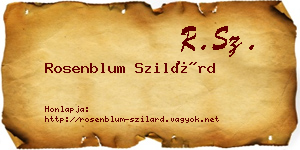 Rosenblum Szilárd névjegykártya
